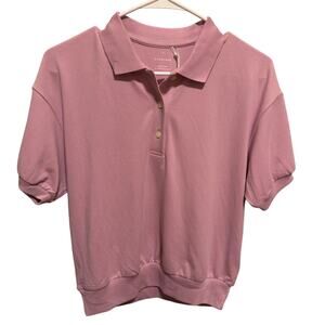 Everlane Organic Cotton Short Sleeve Purple Polo Shirt Size Small